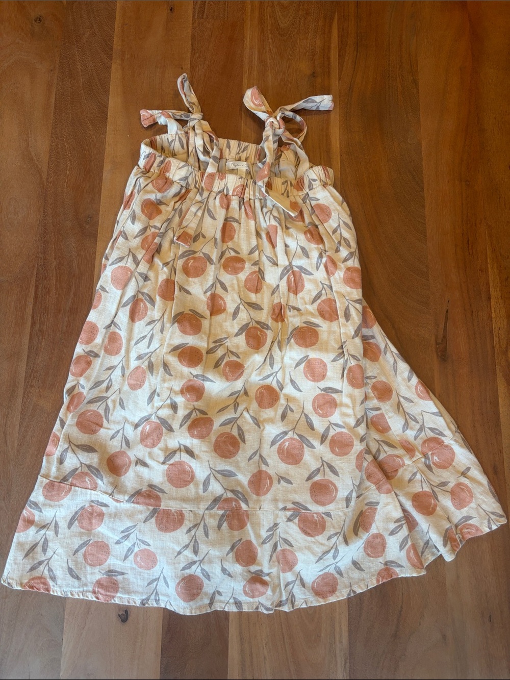 Rylee + Cru Cream Sundress with Peach Print